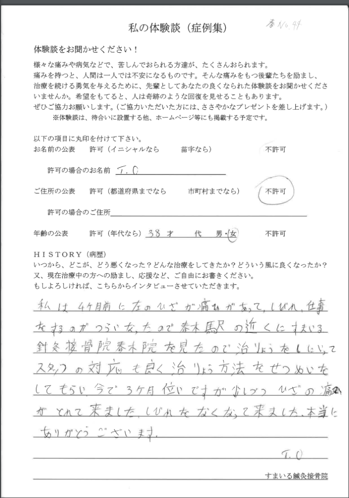 ３８歳女性　感想