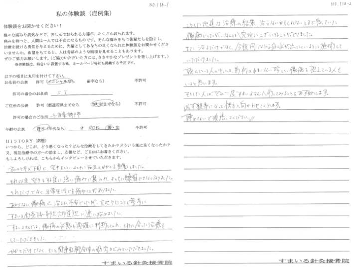 ２０代男性　感想